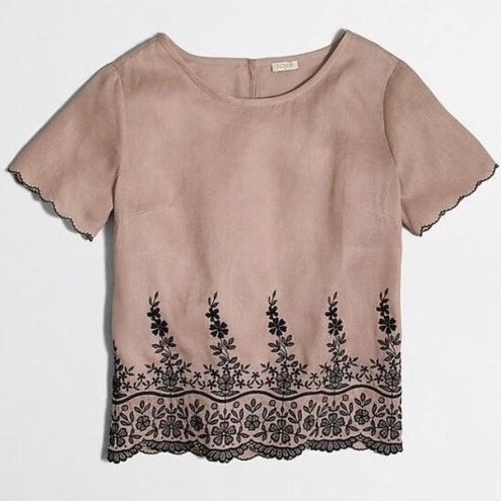 J.Crew Embroidered Lilac Tunic
